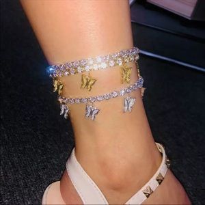 Gold Butterfly Tennis Anklet